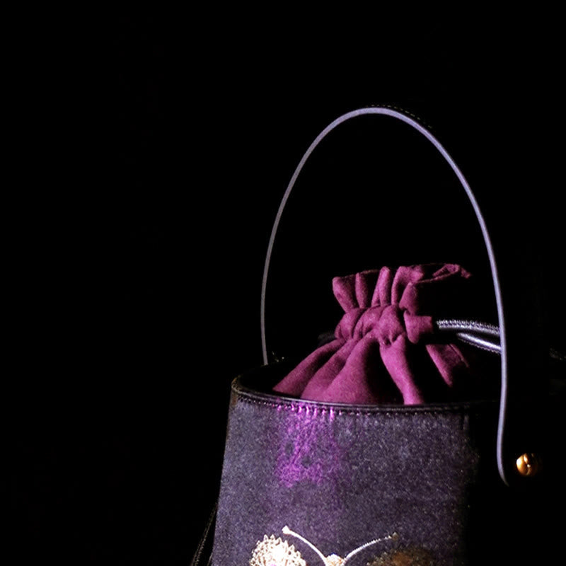 Sac bandoulière en brocart Purple Butterfly Song pour l'énergie spirituelle