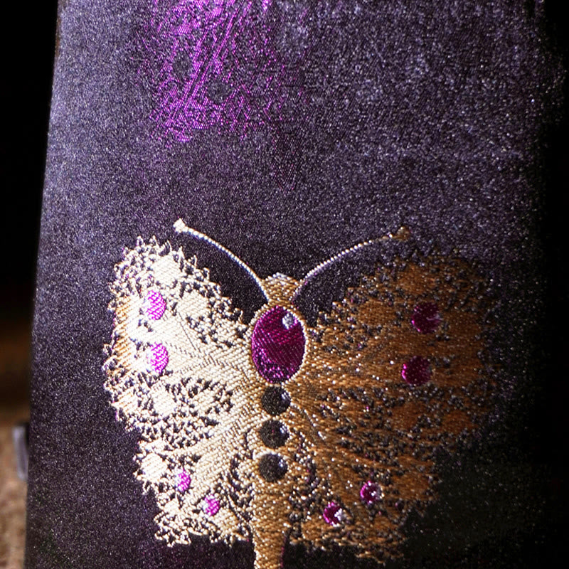 Sac bandoulière en brocart Purple Butterfly Song pour l'énergie spirituelle