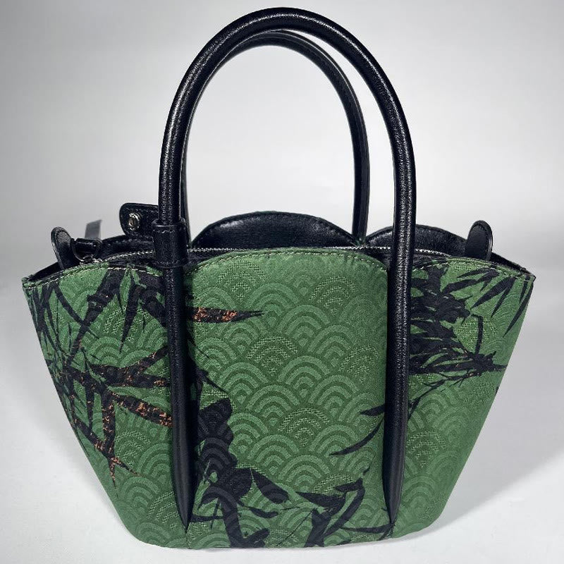 Sac à bandoulière en bambou à bijoux spirituels Green Curve