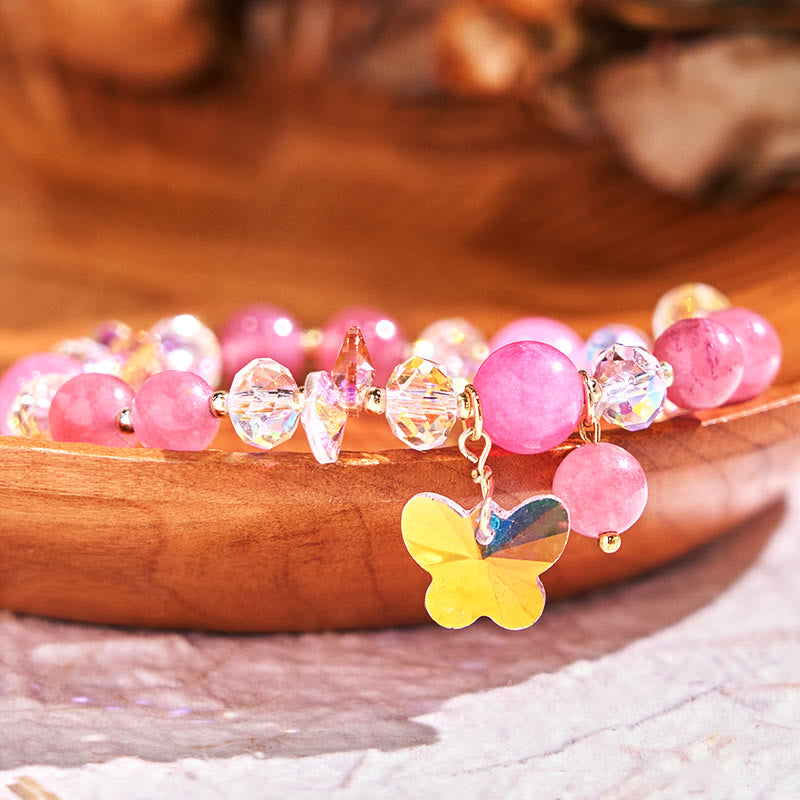 Bracelet d'amour en quartz fraise - Guérison émotionnelle