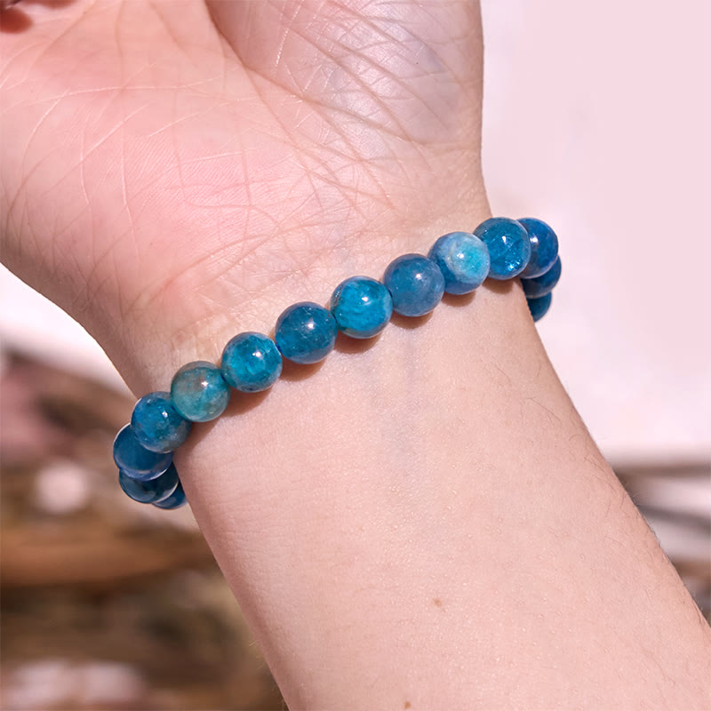 Bracelet de manifestation en apatite de 8 mm