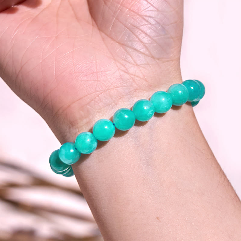 Bracelet d'équilibre positif en amazonite pour la confiance et la guérison