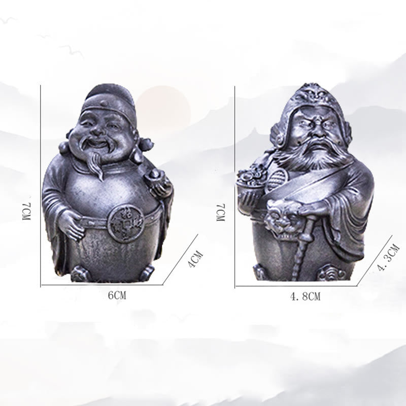 Rust Version Literary God of Wealth Iron Powder Statue