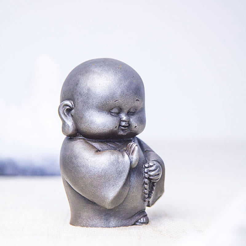Statue de Bouddha rouille de 12,7 cm | Décoration artisanale pour petit moine