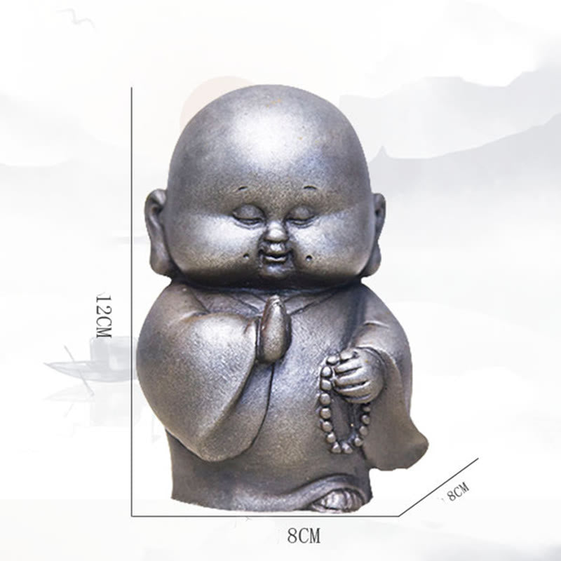 Statue de Bouddha rouille de 12,7 cm | Décoration artisanale pour petit moine