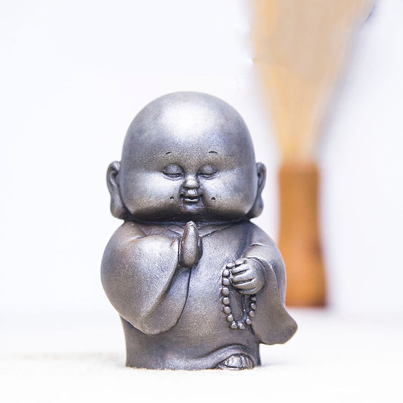 Statue de Bouddha rouille de 12,7 cm | Décoration artisanale pour petit moine