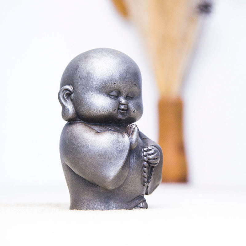 Statue de Bouddha rouille de 12,7 cm | Décoration artisanale pour petit moine