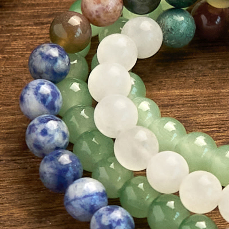 Bracelet Mala 108 perles en aventurine verte pour la chance et l'équilibre