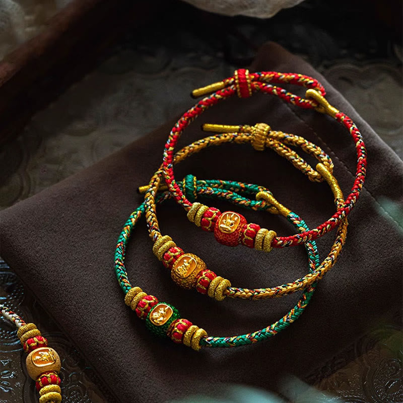 Bracelet porte-bonheur serpent du zodiaque en or 999