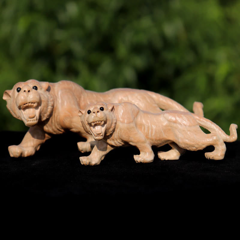 11.5cm Wooden Year of the Snake Fu Character Home Decor Statue