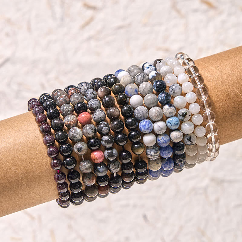 Grounding Obsidian Bracelet Neutral Tone for Balance & Protection