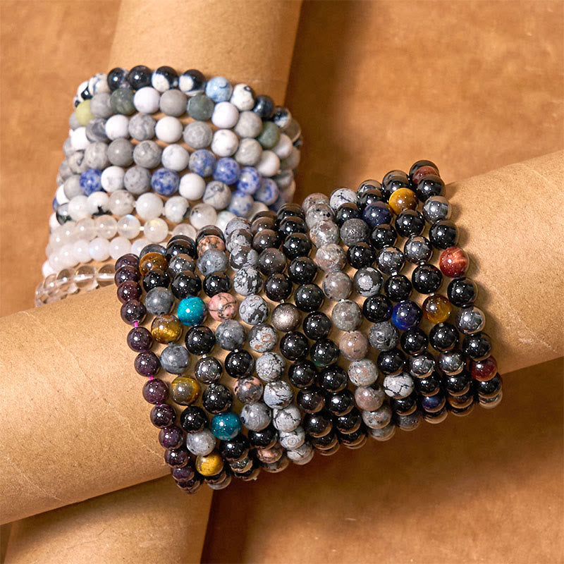 Grounding Obsidian Bracelet Neutral Tone for Balance & Protection