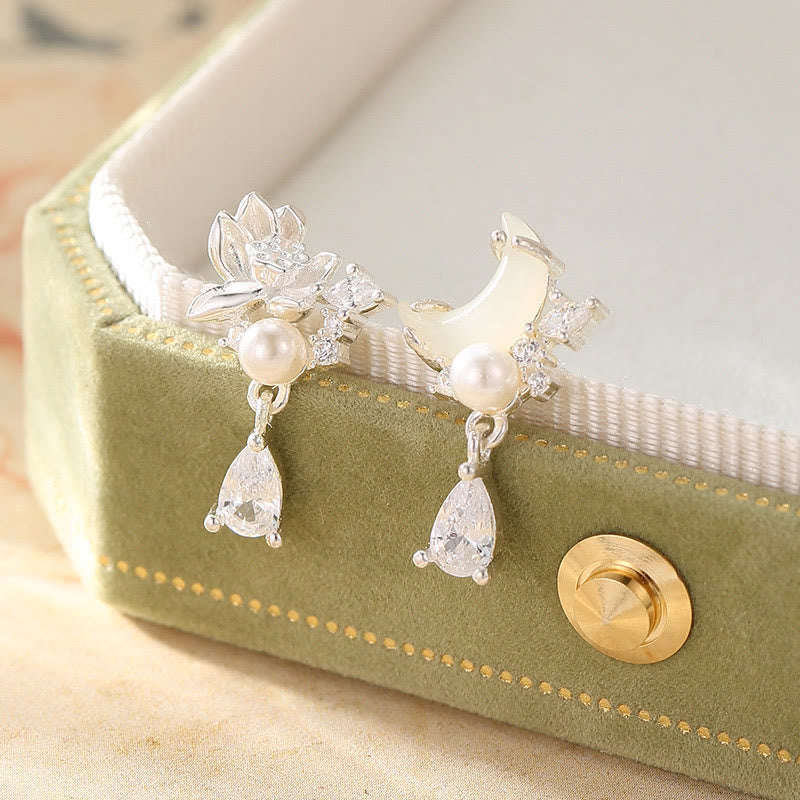 Boucles d'oreilles en argent sterling et jade Hetian pour l'abondance et l'équilibre