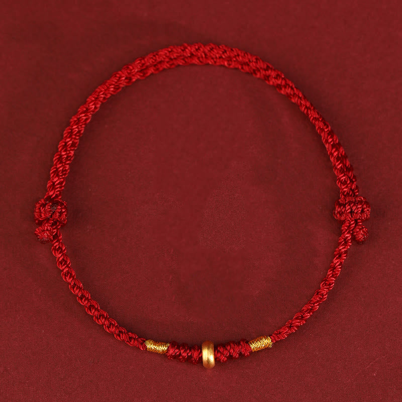 999 Gold Red String Protection Bracelet & Anklet for Luck