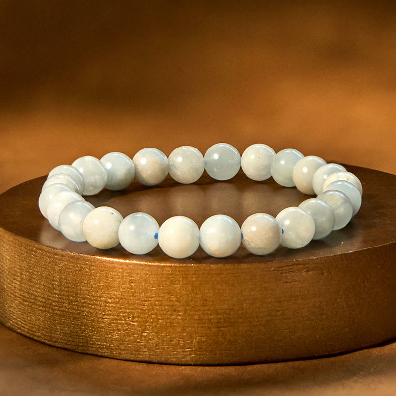 8mm Natural Aquamarine Healing Bracelet for Emotional Balance