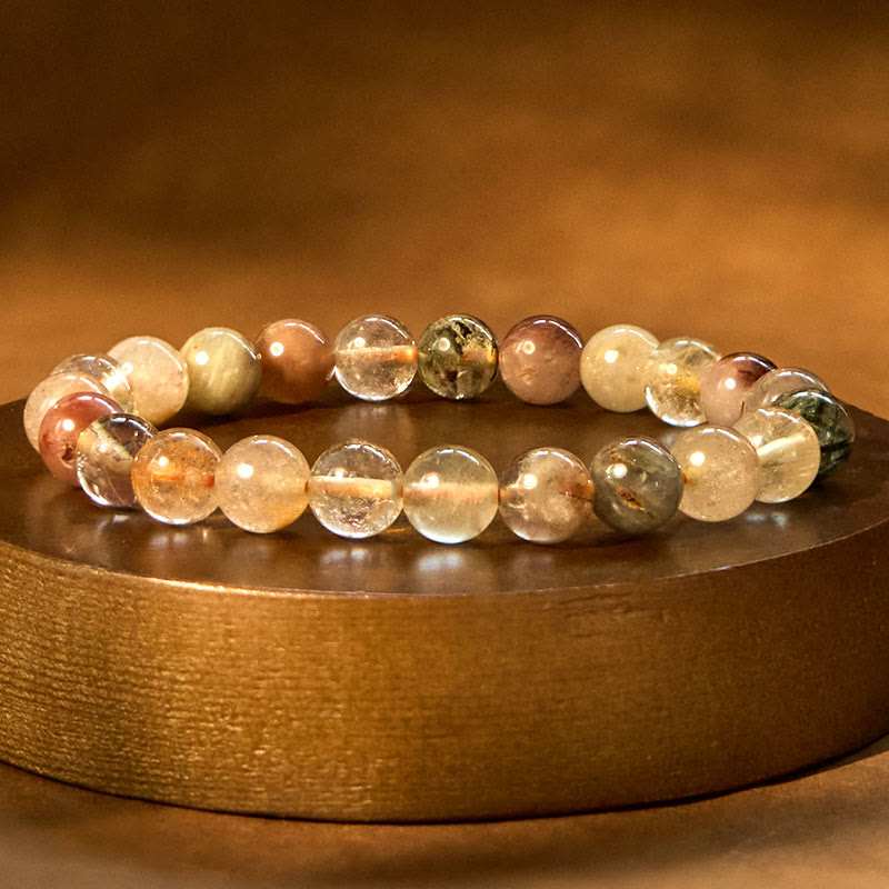 8mm Multicolored Rutilated Quartz Spiritual Growth Bracelet
