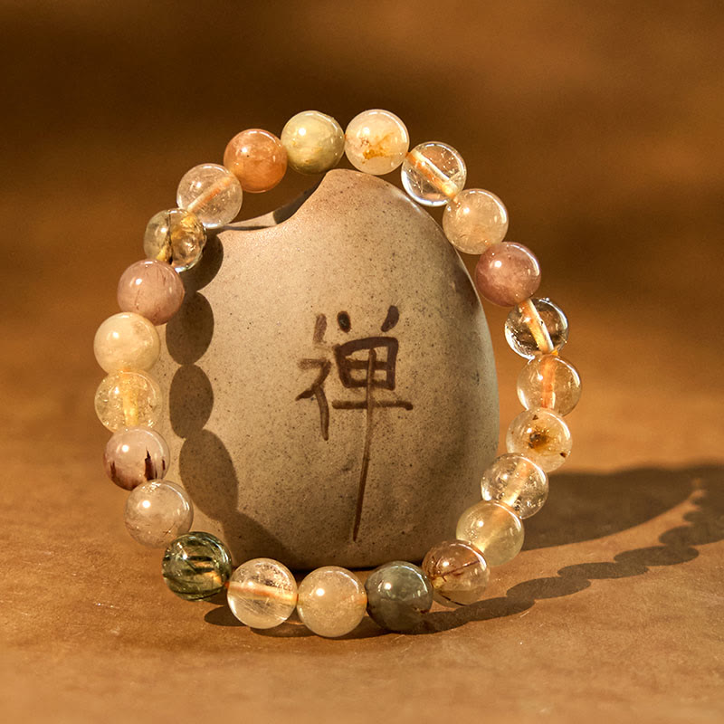 8mm Multicolored Rutilated Quartz Spiritual Growth Bracelet