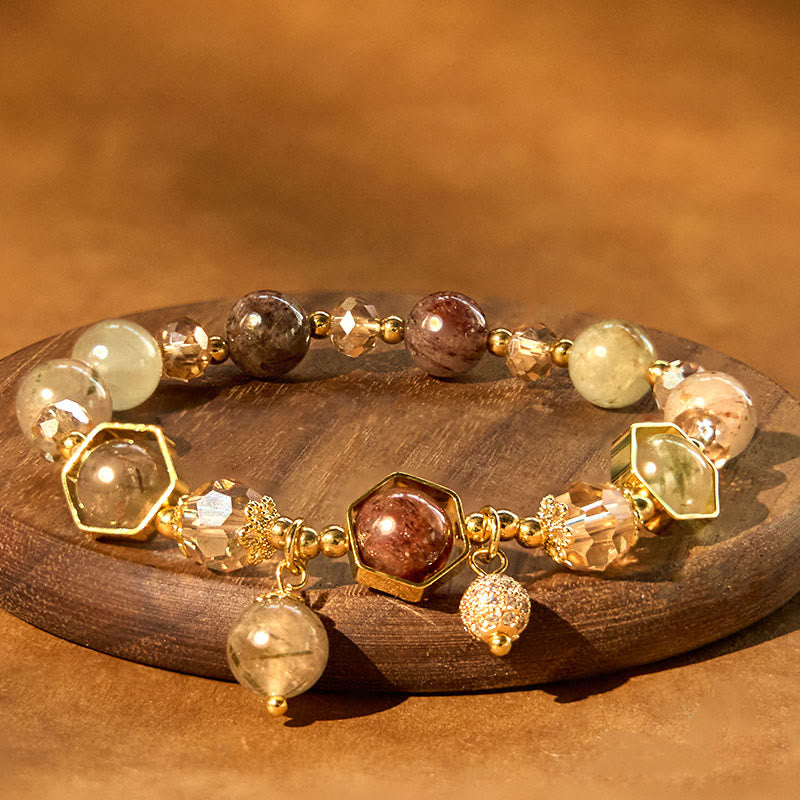 Bracelet de protection en quartz rutile améthyste coloré de 8 mm