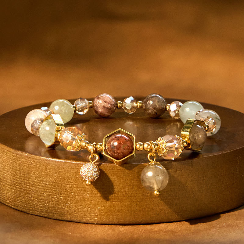 Bracelet de protection en quartz rutile améthyste coloré de 8 mm