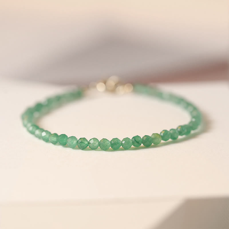 Bracelet de perles ultra-fines en aventurine verte de 3 mm