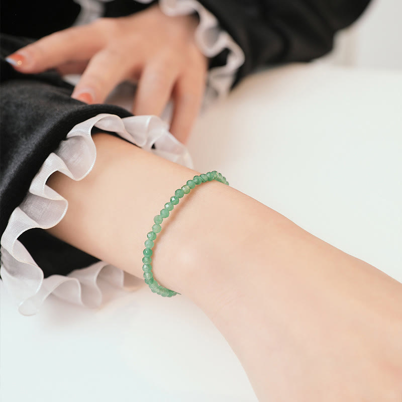 Bracelet de perles ultra-fines en aventurine verte de 3 mm
