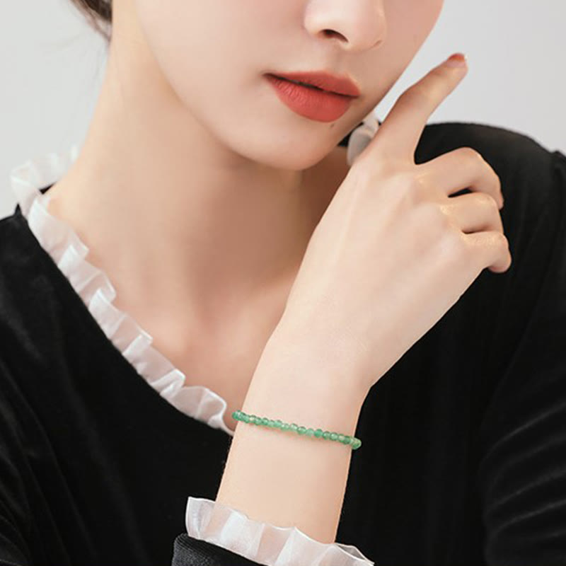 Bracelet de perles ultra-fines en aventurine verte de 3 mm