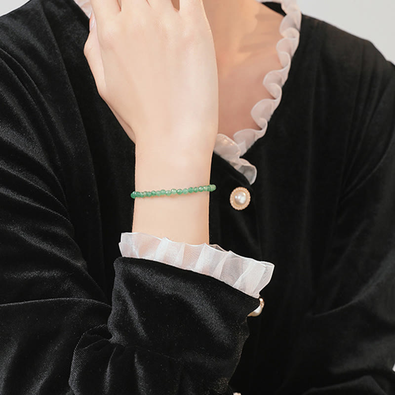 Bracelet de perles ultra-fines en aventurine verte de 3 mm