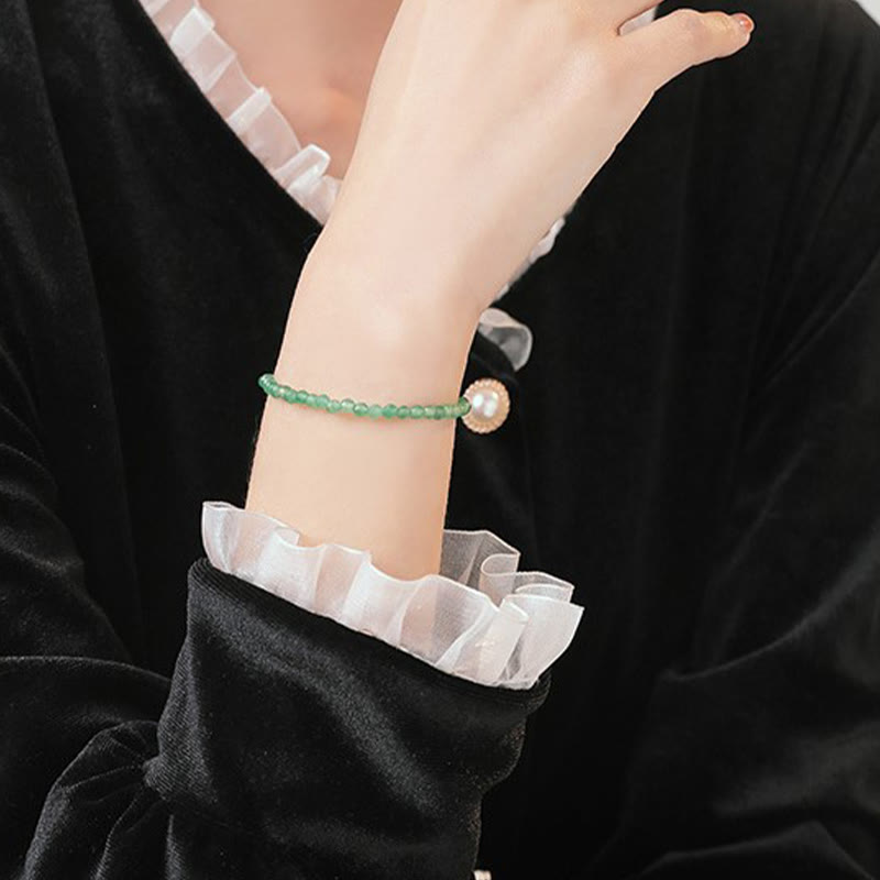 Bracelet de perles ultra-fines en aventurine verte de 3 mm