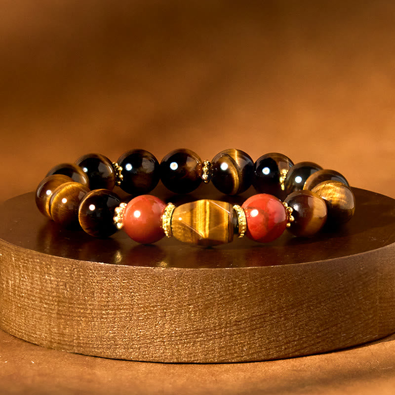 Bracelet Courage en œil de tigre 14-16 cm pour la protection et la force