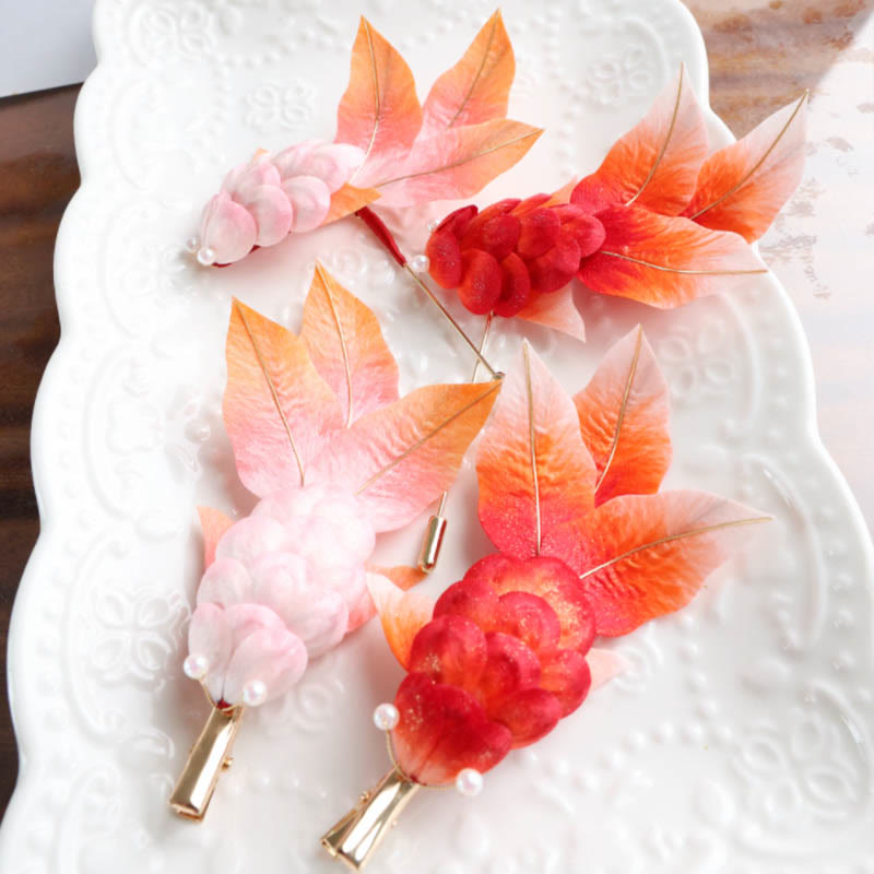 Yangzhou Velvet Flower Koi Fish Brooch or Hair Clip