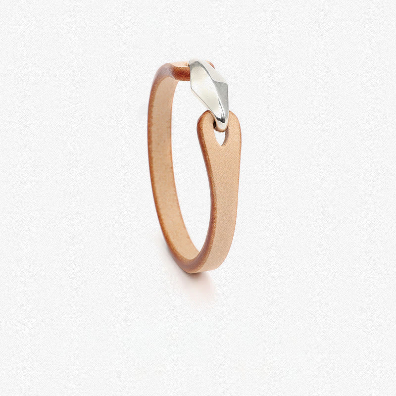 Unisex Leather Multi-turn Protection Bracelet with Silver