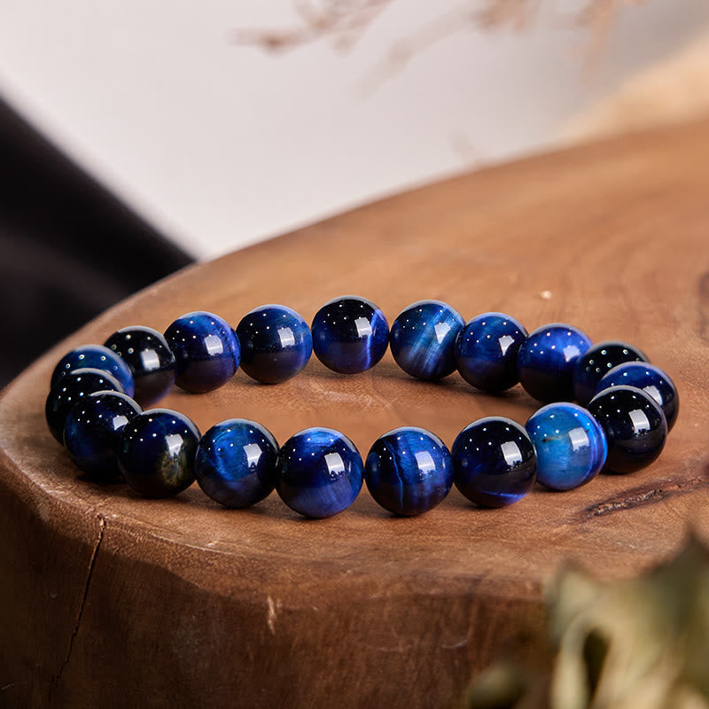Bracelet en pierre d'équilibre œil de tigre bleu