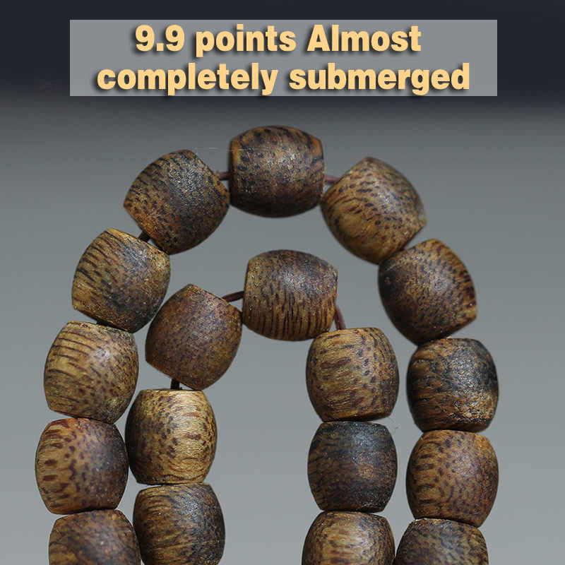 Bracelet en bois d'agar Qinan vert Hainan 6 mm, 108 perles Mala