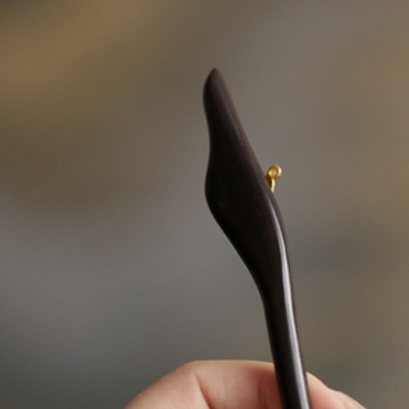 Épingle à cheveux lapin en bois de santal | Épingle à cheveux chinoise nuage de bon augure