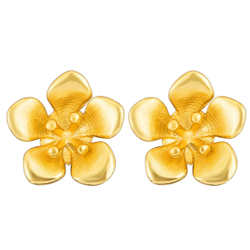 Boucles d'oreilles Balance en argent sterling en forme de fleur de pêcher