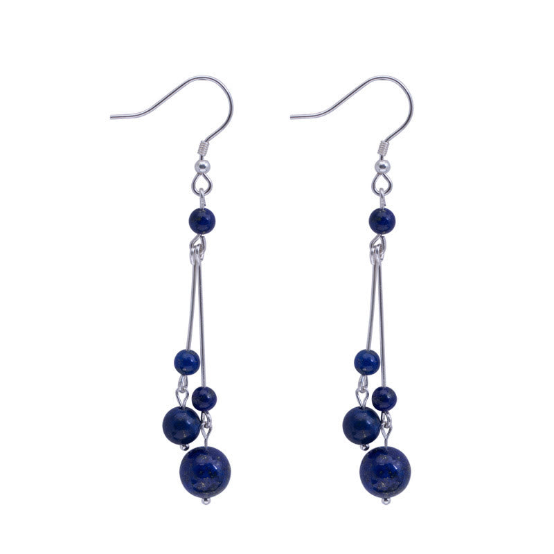 Boucles d'oreilles pendantes Serenity en argent sterling et lazurite