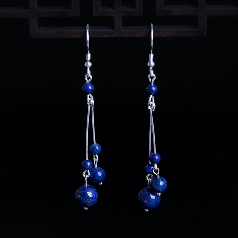 Boucles d'oreilles pendantes Serenity en argent sterling et lazurite