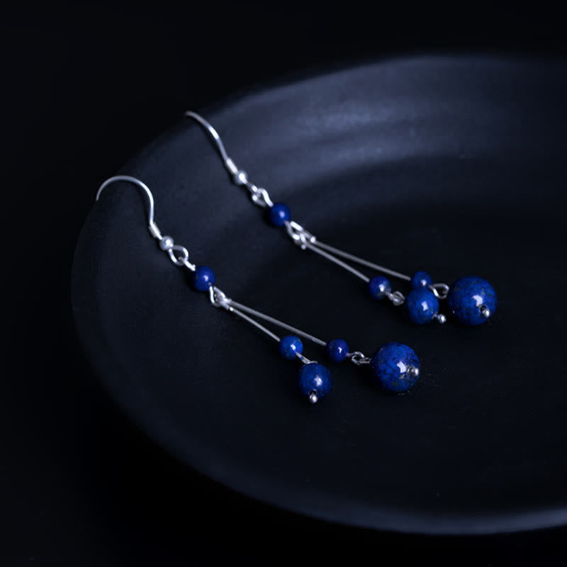 Boucles d'oreilles pendantes Serenity en argent sterling et lazurite