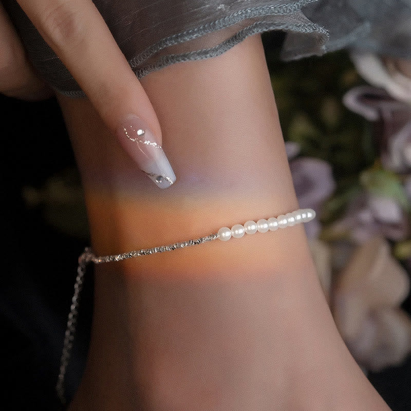 Bracelet de cheville en argent sterling 925 avec protection en perles