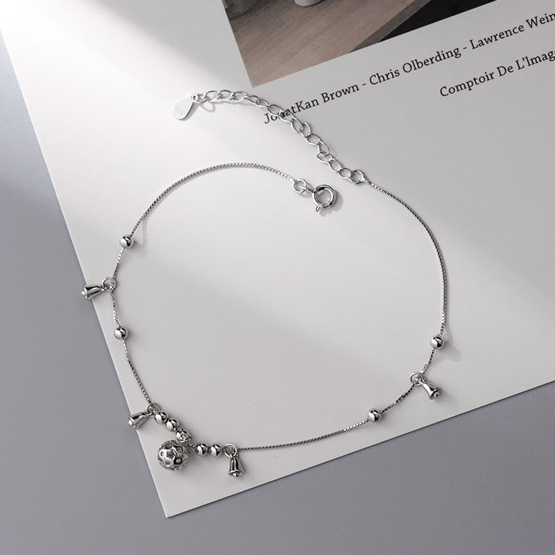 Bracelet de cheville cloche de protection en argent sterling 925