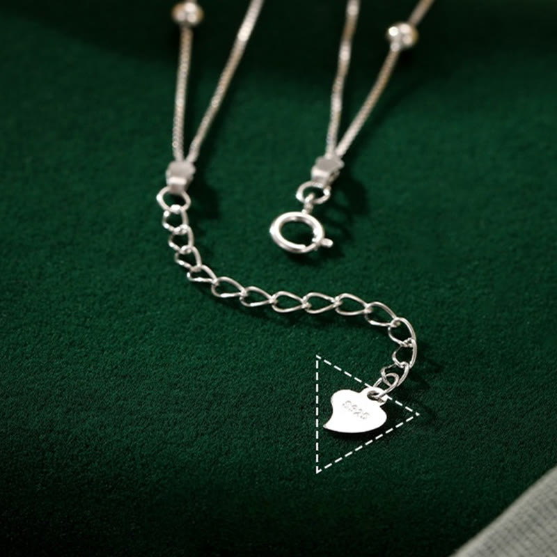 Bracelet de cheville de protection en argent sterling 925 avec motif ginkgo