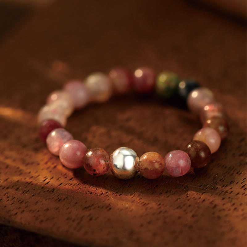 Bague en argent sterling 925 et jade avec perles de cristal pour la bénédiction et la protection