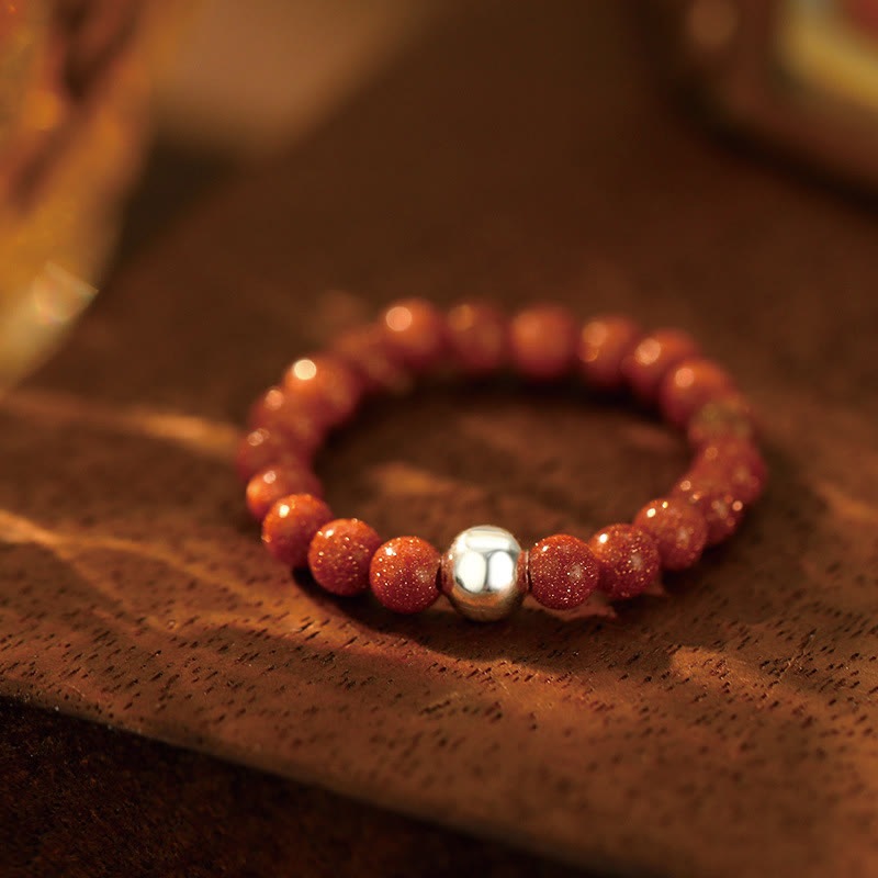 Bague en argent sterling 925 et jade avec perles de cristal pour la bénédiction et la protection