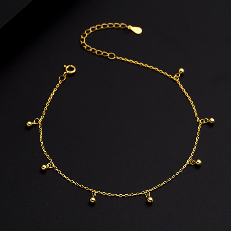 Bracelet de cheville de protection en argent sterling 925 avec petites perles