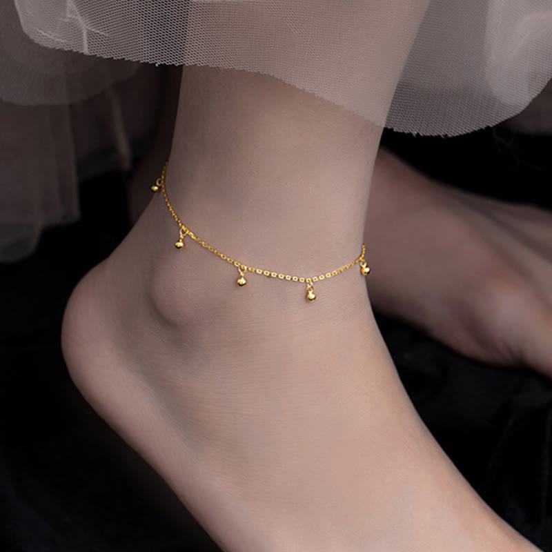 Bracelet de cheville de protection en argent sterling 925 avec petites perles