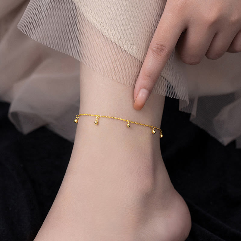 Bracelet de cheville de protection en argent sterling 925 avec petites perles