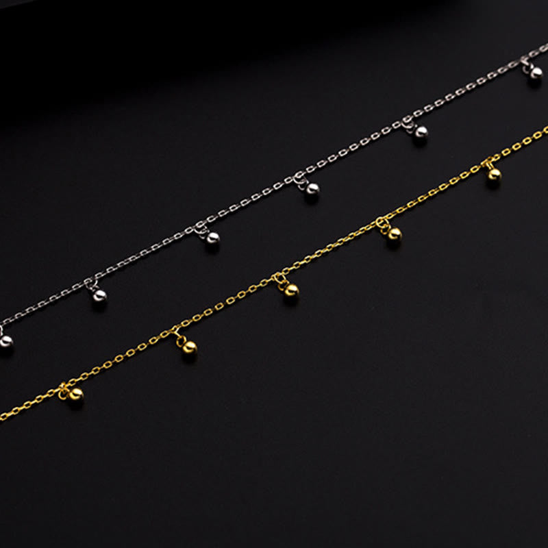 Bracelet de cheville de protection en argent sterling 925 avec petites perles