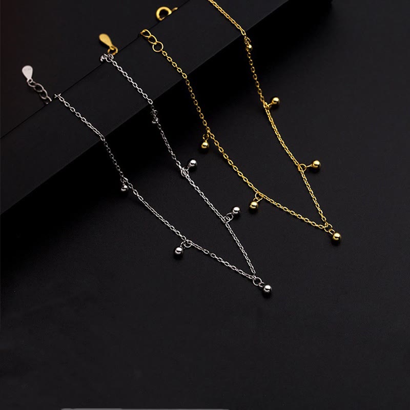 Bracelet de cheville de protection en argent sterling 925 avec petites perles