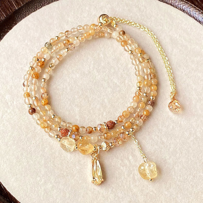 Bracelet Plaisir Multicouche Citrine 3 mm