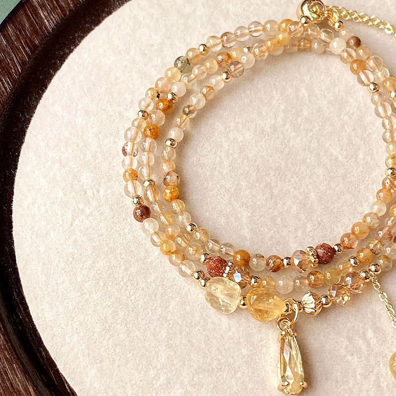 Bracelet Plaisir Multicouche Citrine 3 mm